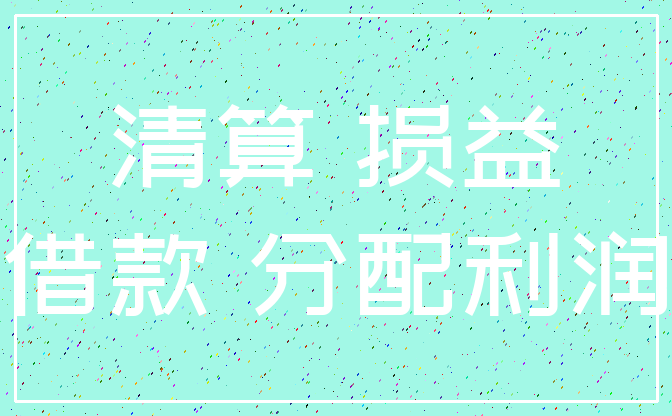 清算 损益_借款 分配利润