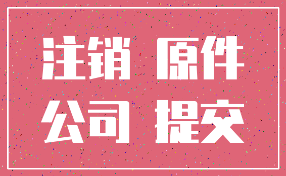 注销 原件_公司 提交