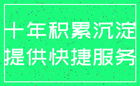 十年积累沉淀_提供快捷服务