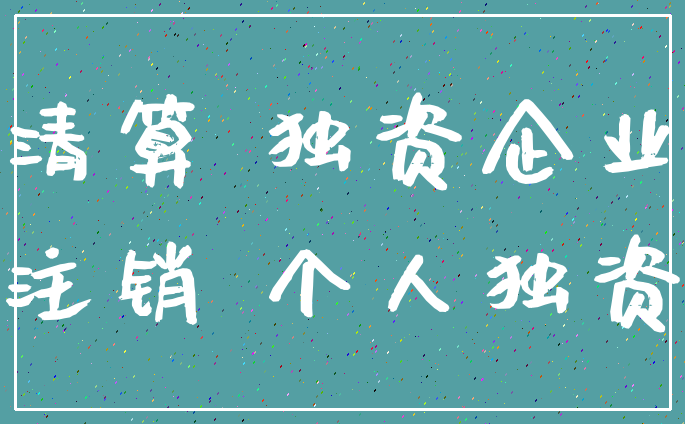 清算 独资企业_注销 个人独资
