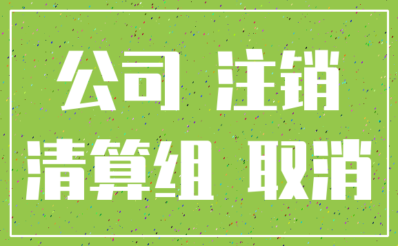 公司 注销_清算组 取消