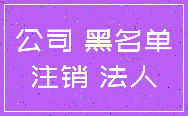 公司 黑名单_注销 法人