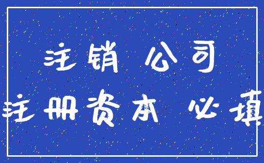 注销 公司_注册资本 必填