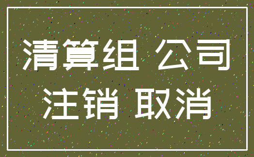 清算组 公司_注销 取消