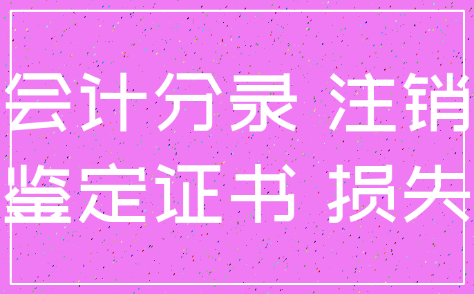会计分录 注销_鉴定证书 损失