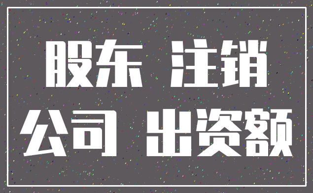 股东 注销_公司 出资额