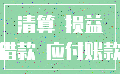清算 损益_借款 应付账款