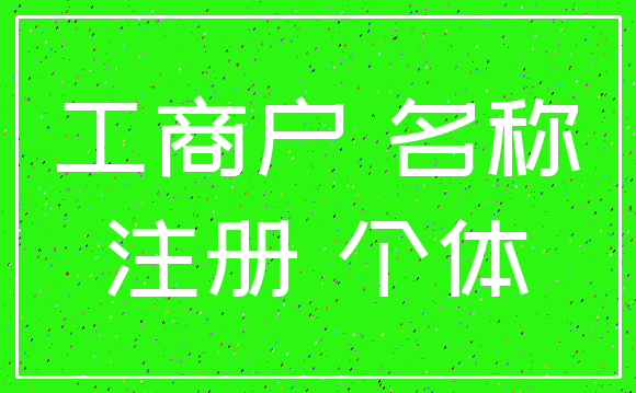 工商户 名称_注册 个体