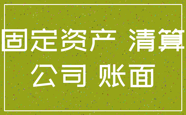 固定资产 清算_公司 账面