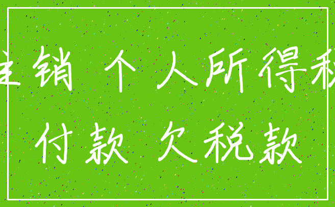 注销 个人所得税_付款 欠税款