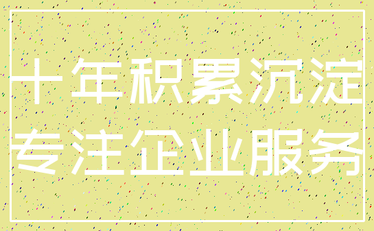 十年积累沉淀_专注企业服务