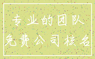 专业的团队_免费公司核名