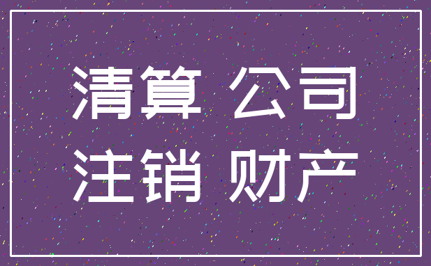清算 公司_注销 财产