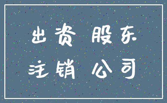 出资 股东_注销 公司