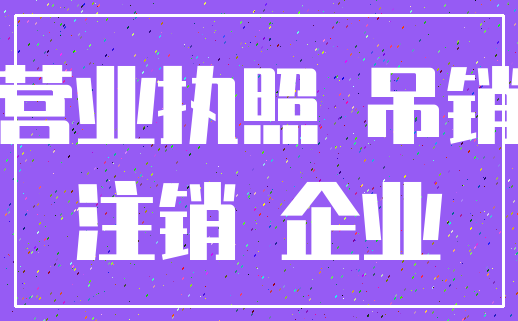 营业执照 吊销_注销 企业