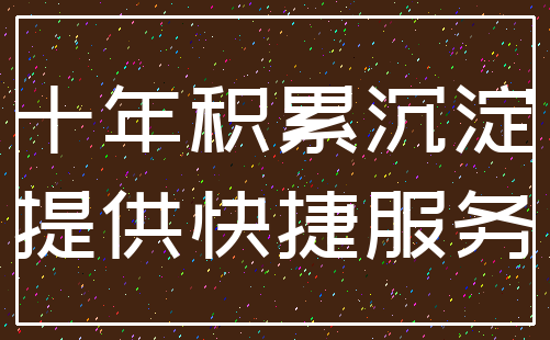 十年积累沉淀_提供快捷服务