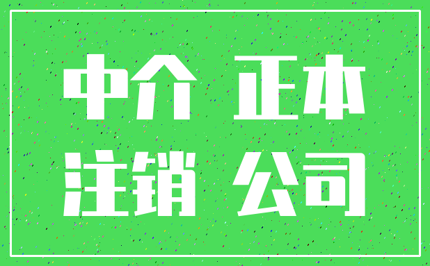 中介 正本_注销 公司