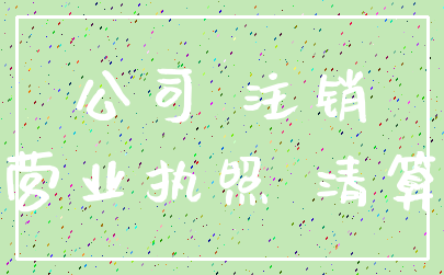 公司 注销_营业执照 清算