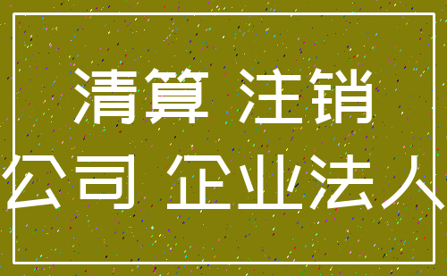 清算 注销_公司 企业法人