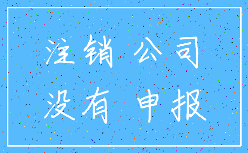 注销 公司_没有 申报