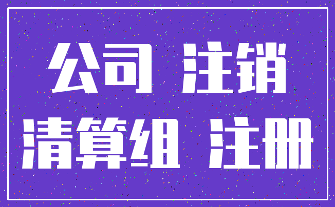 公司 注销_清算组 注册
