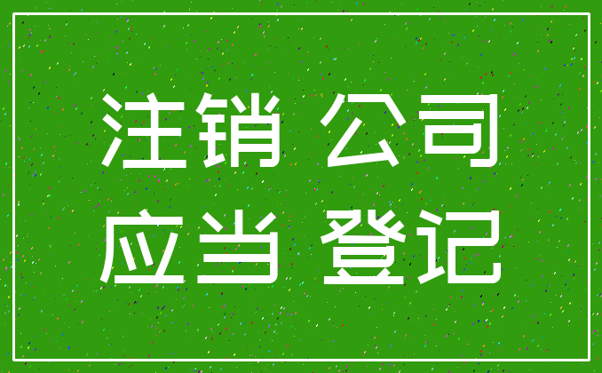 注销 公司_应当 登记