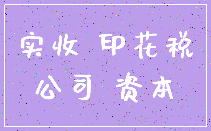 实收 印花税_公司 资本