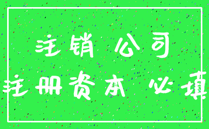 注销 公司_注册资本 必填