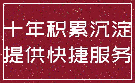 十年积累沉淀_提供快捷服务