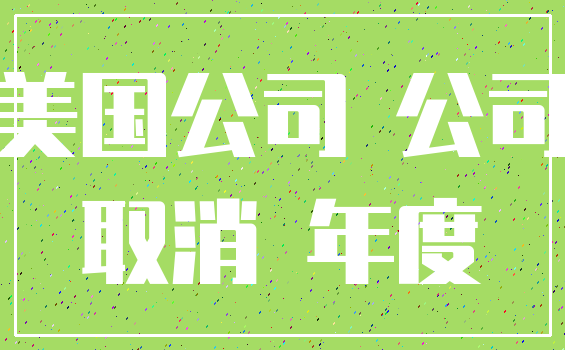 美国公司 公司_取消 年度