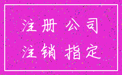 注册 公司_注销 指定