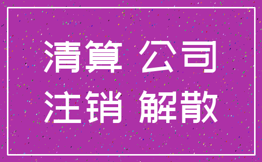清算 公司_注销 解散