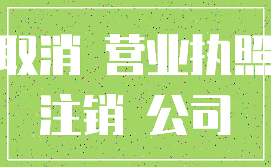 取消 营业执照_注销 公司