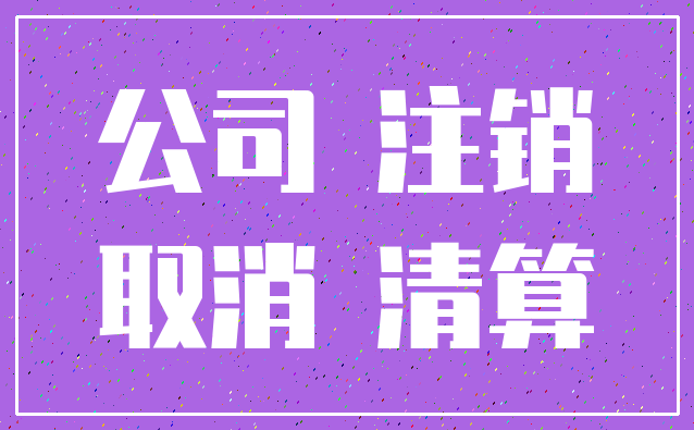 公司 注销_取消 清算