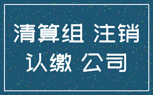 清算组 注销_认缴 公司