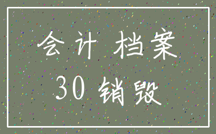 会计 档案_30 销毁