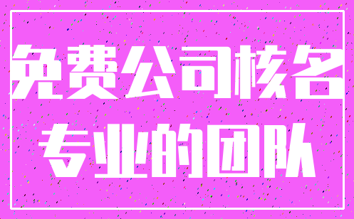免费公司核名_专业的团队