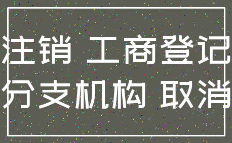注销 工商登记_分支机构 取消