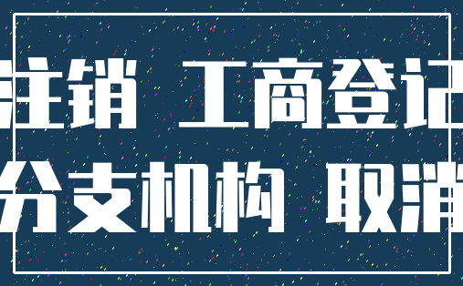 注销 工商登记_分支机构 取消