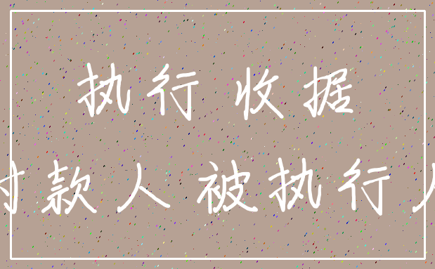 执行 收据_付款人 被执行人