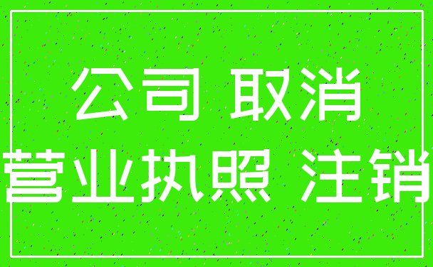 公司 取消_营业执照 注销
