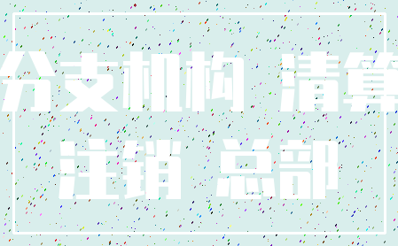 分支机构 清算_注销 总部
