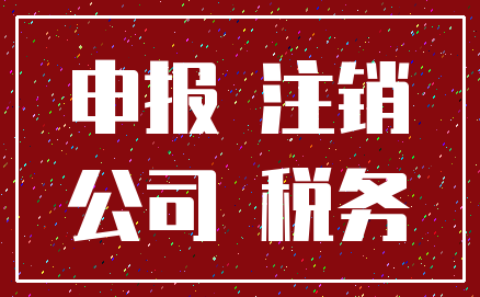 申报 注销_公司 税务