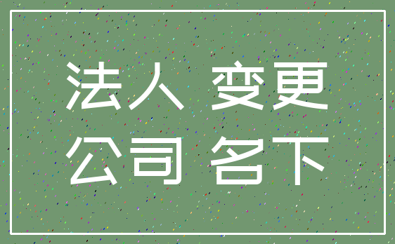 法人 变更_公司 名下