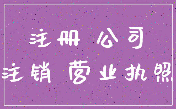 注册 公司_注销 营业执照