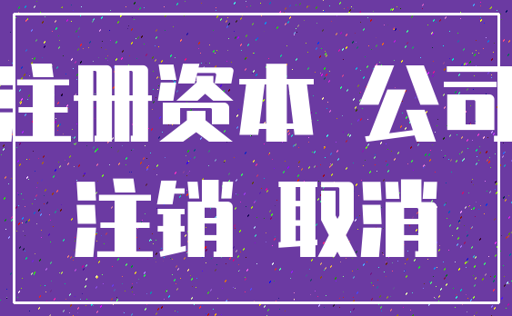 注册资本 公司_注销 取消