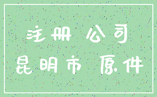 注册 公司_昆明市 原件