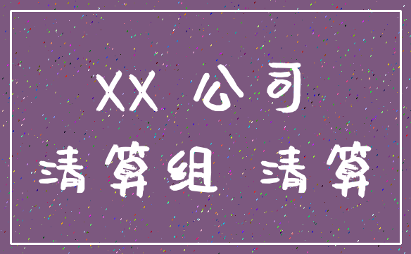 XX 公司_清算组 清算