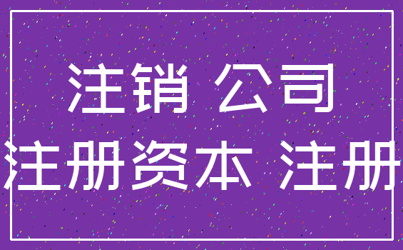 注销 公司_注册资本 注册
