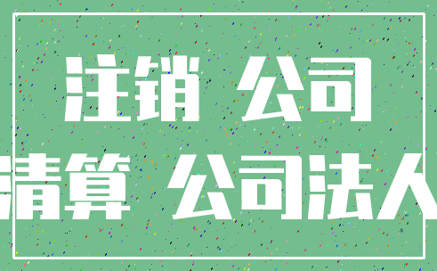 注销 公司_清算 公司法人